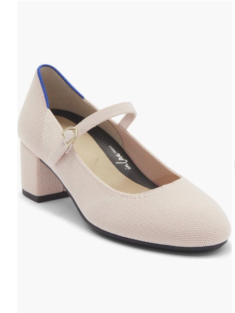 Rothy's Blush Pink Mary Jane Block Heel Clog